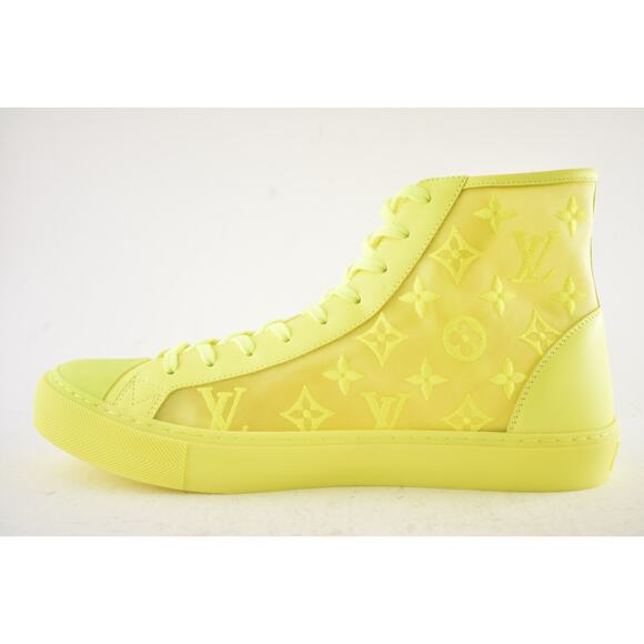 Louis Vuitton Luxembourg Tattoo Yellow Monogram High Top Sneaker UK 9 US 10 11 - Picture 9 of 13